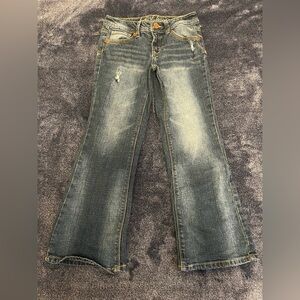 Justice Blue Distressed Bootcut Jeans